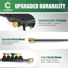 coyardor metal wand closeup highlighting durable construction and reach