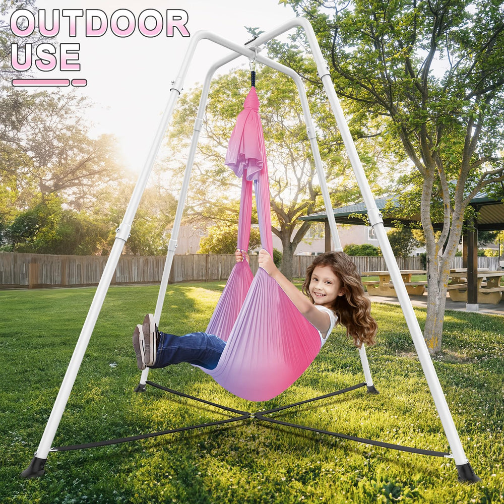 COZEER child on gradient swing showing active movement and vestibular benefit