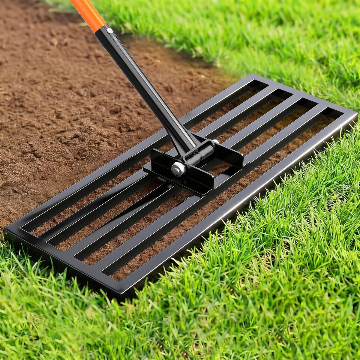 COZEER front view of leveling rake showing full head for efficient coverage