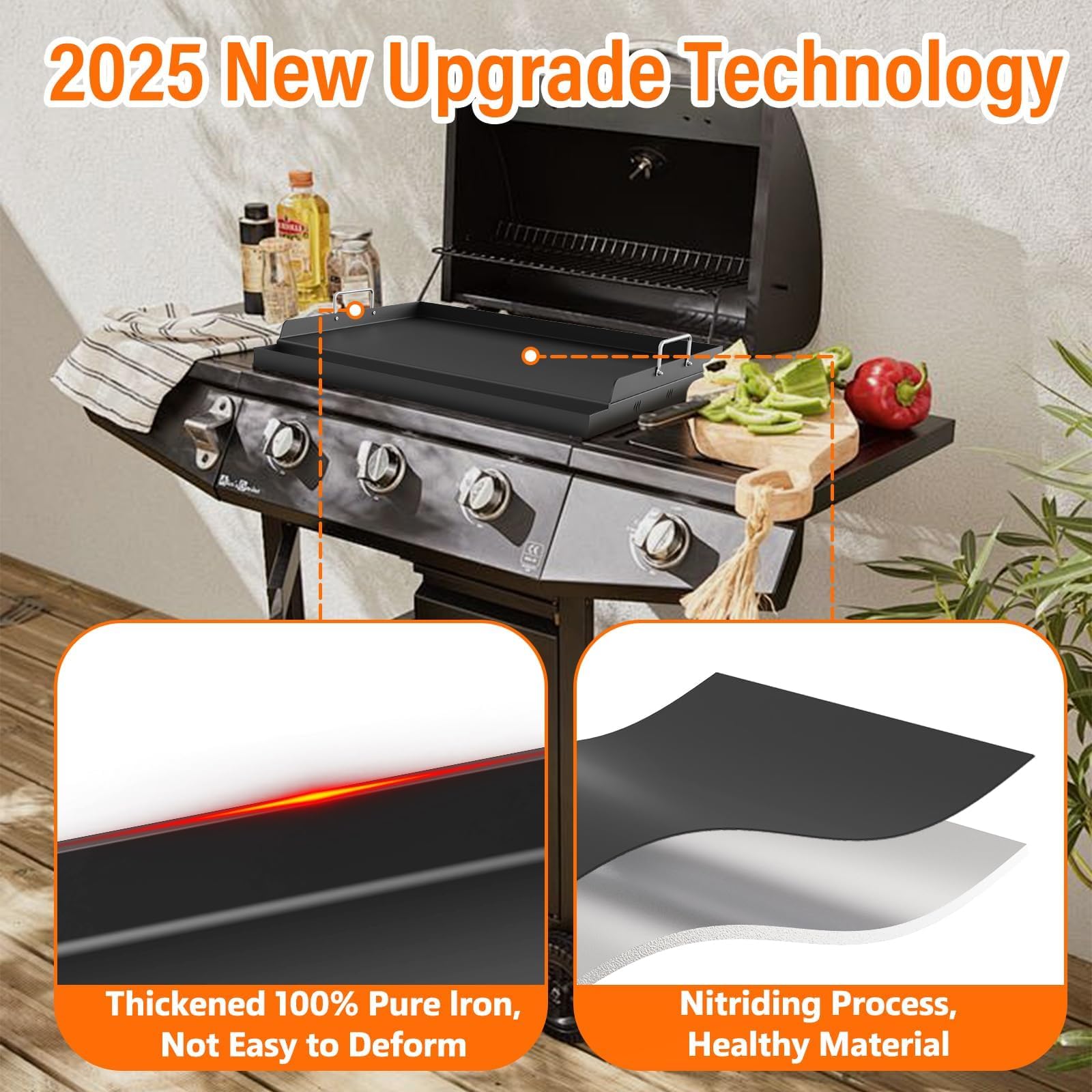 COZEER griddle beside spatula and pan for scale and portability benefit