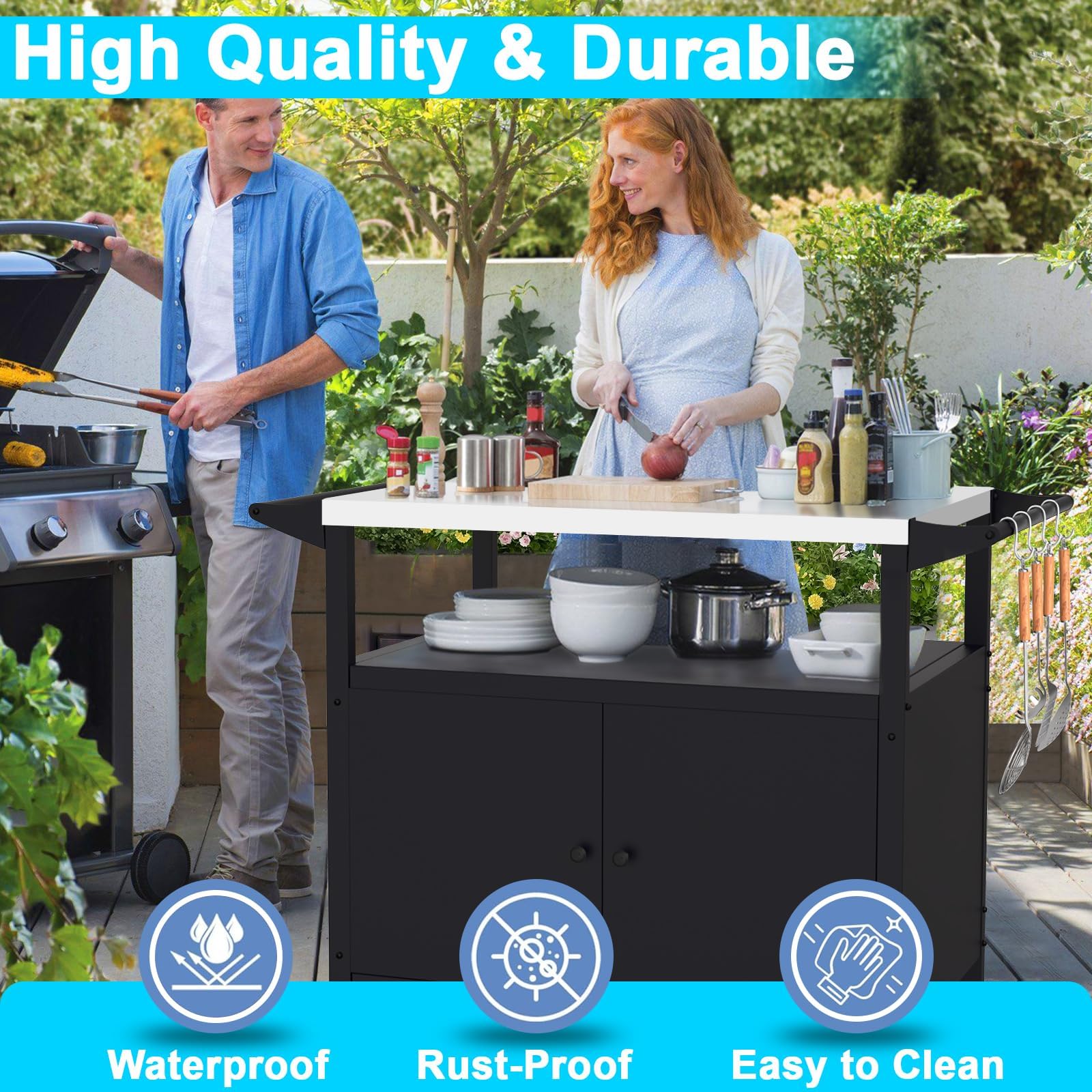 COZEER close-up of stainless-steel top for easy cleaning and rust resistance