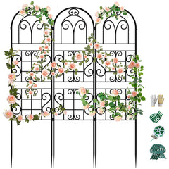 COZEER trellis front view showing sturdy frame and elegant curved design benefit: solid plant support