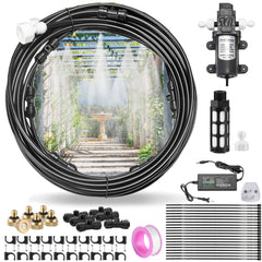 CozyCabin front view of entire misting kit for easy setup and cooling