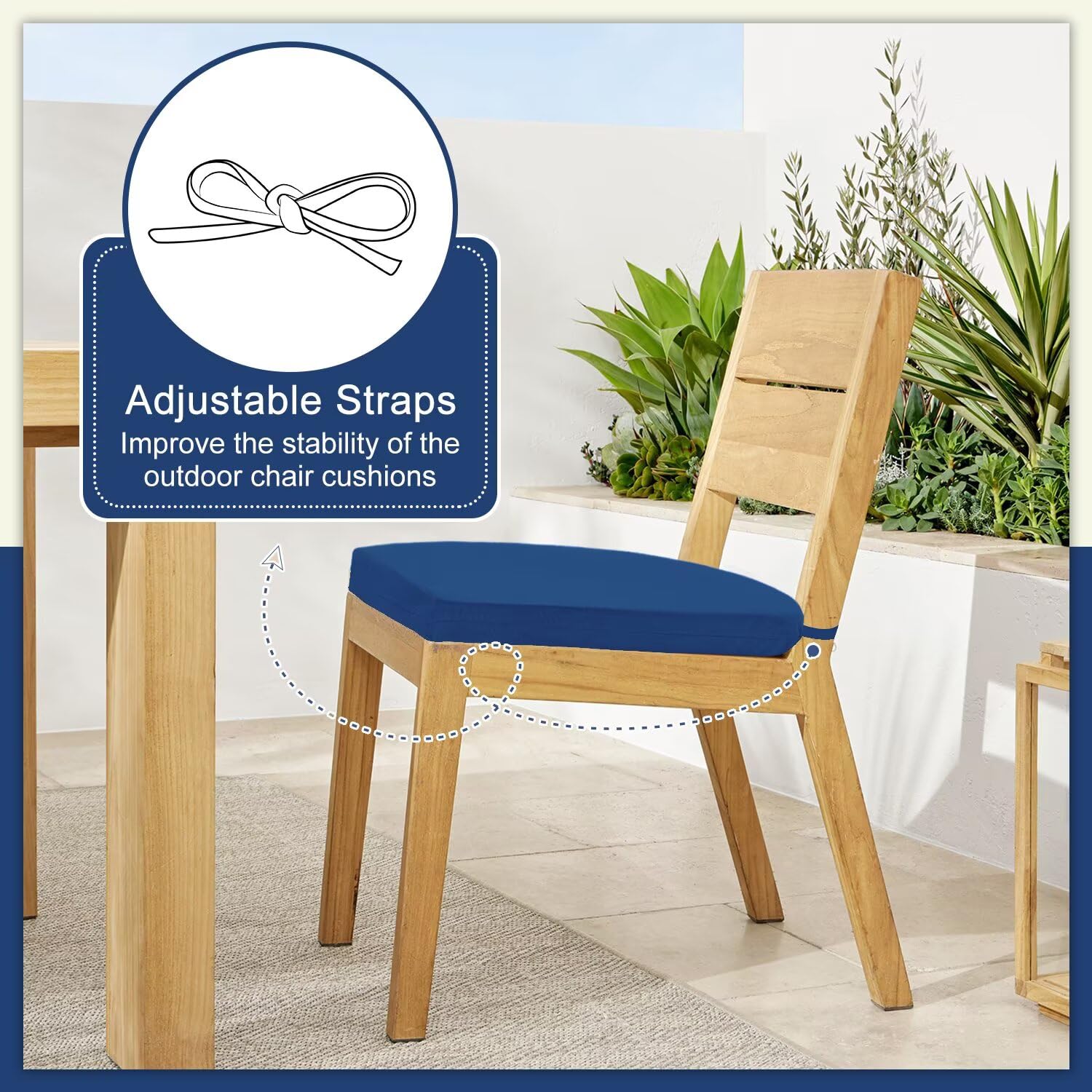 Cozyide adjustable strap detail securing cushion for stable seating