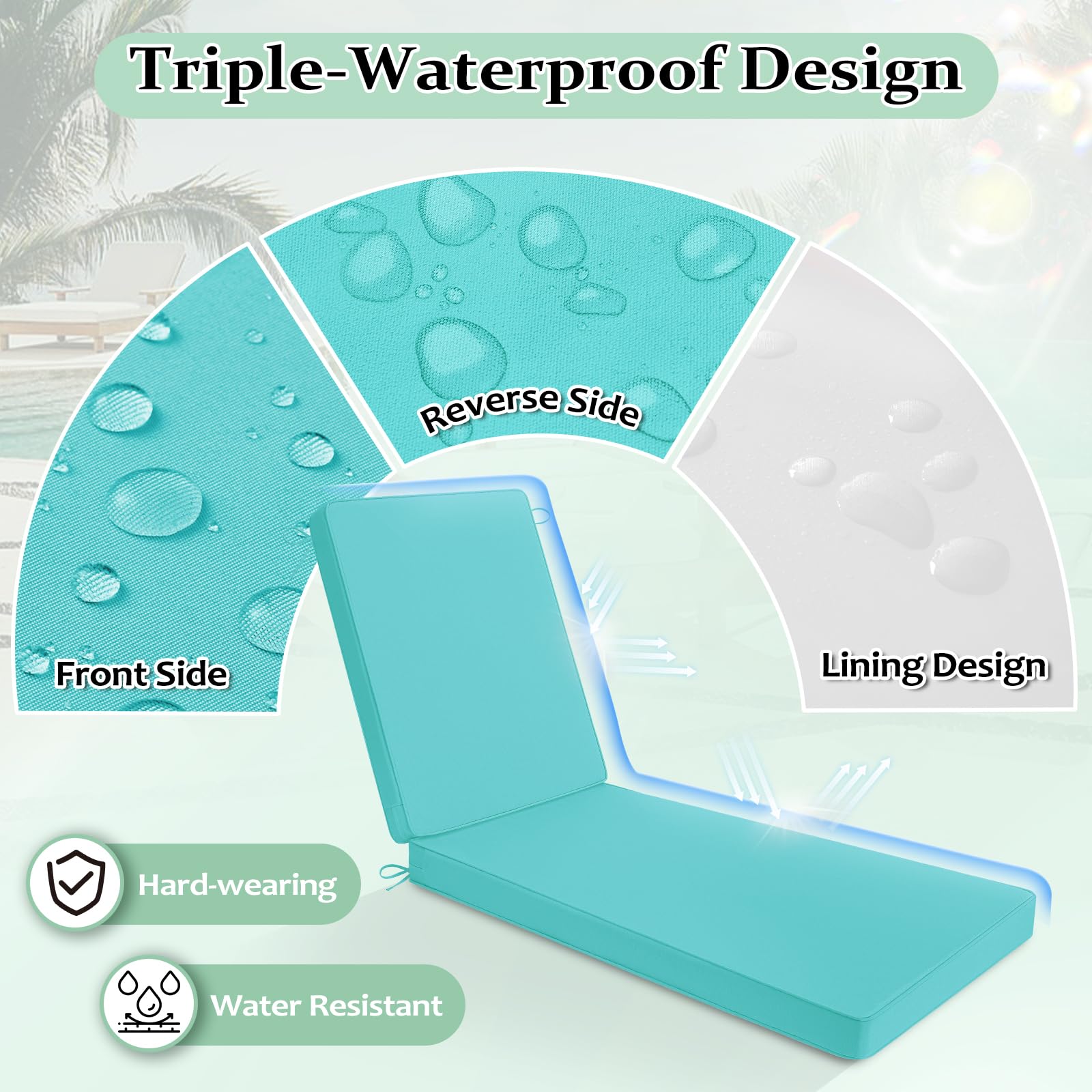 Cozyide two-piece cushion laid flat highlighting separate seat and back for easy fitting