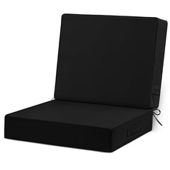 Cozyide front view of black cushion showing clean look and durable fabric for outdoor comfort