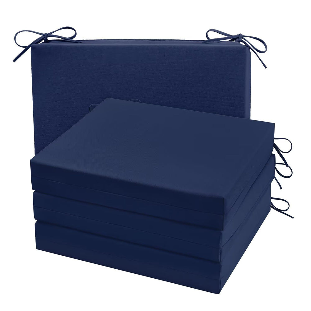 Cozyide front view pack of four cushions showing neat navy finish and modern look