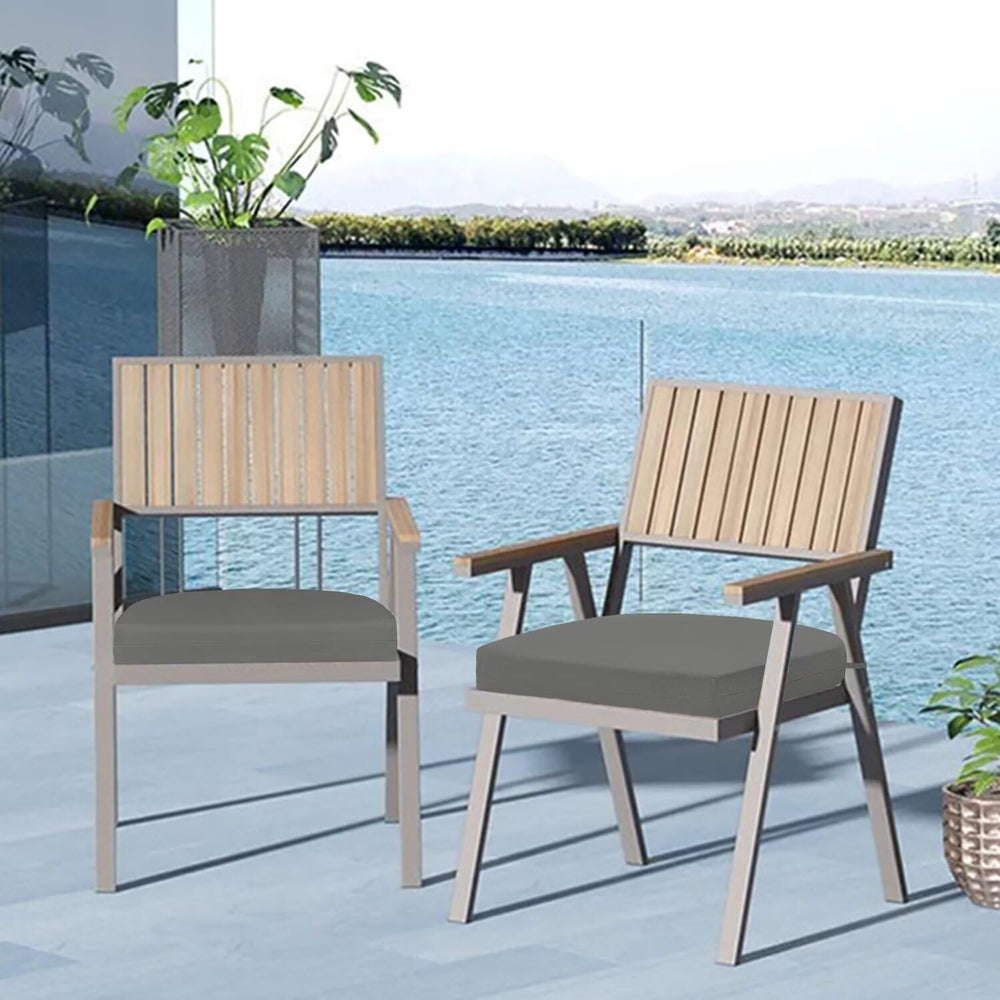 Cozyide cushions styled on a patio chair showing cozy outdoor seating and quick refresh benefit