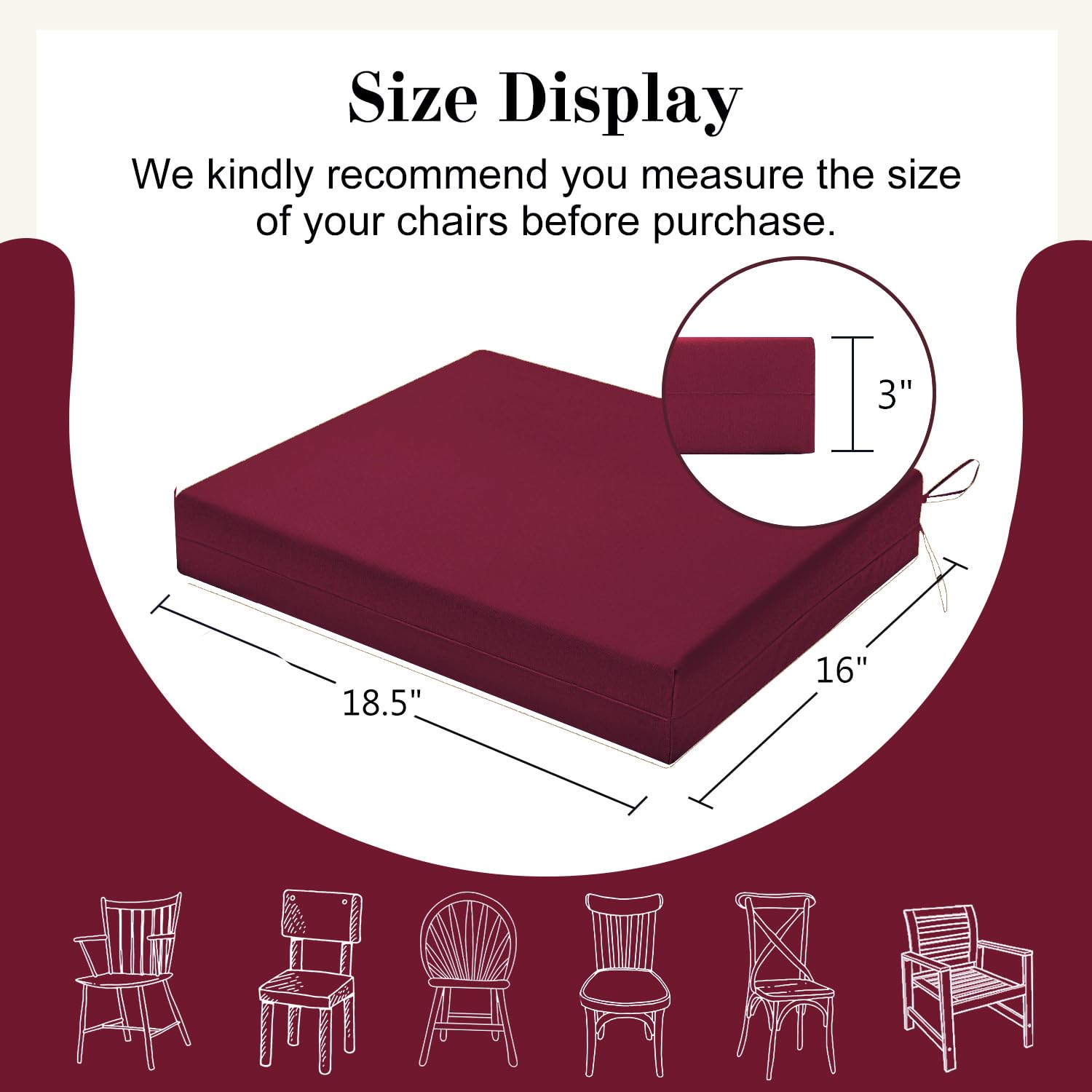Cozyide cushion placed on a patio chair showing comfortable outdoor seating