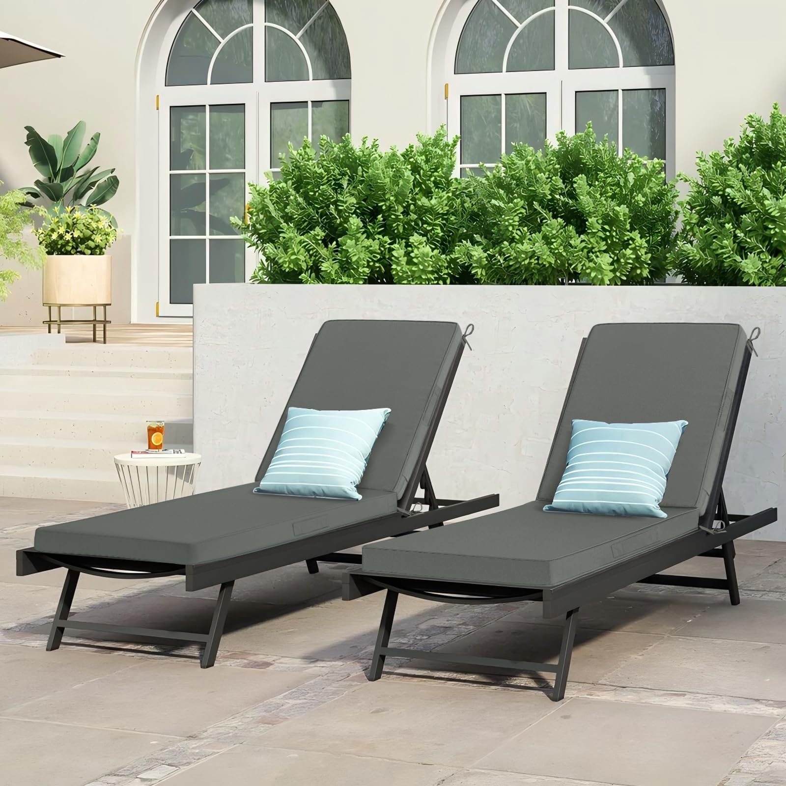 Cozyide chaise cushion on patio lounge illustrating comfortable poolside use