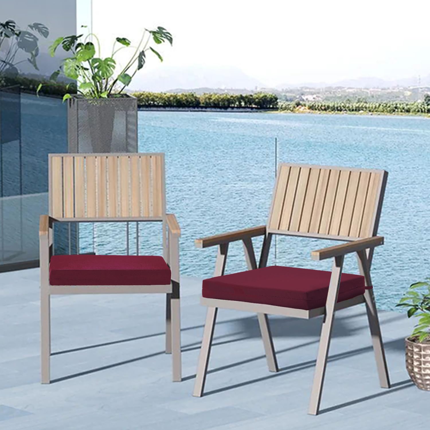 Cozyide stacked cushions showing loft recovery and comfortable seat thickness