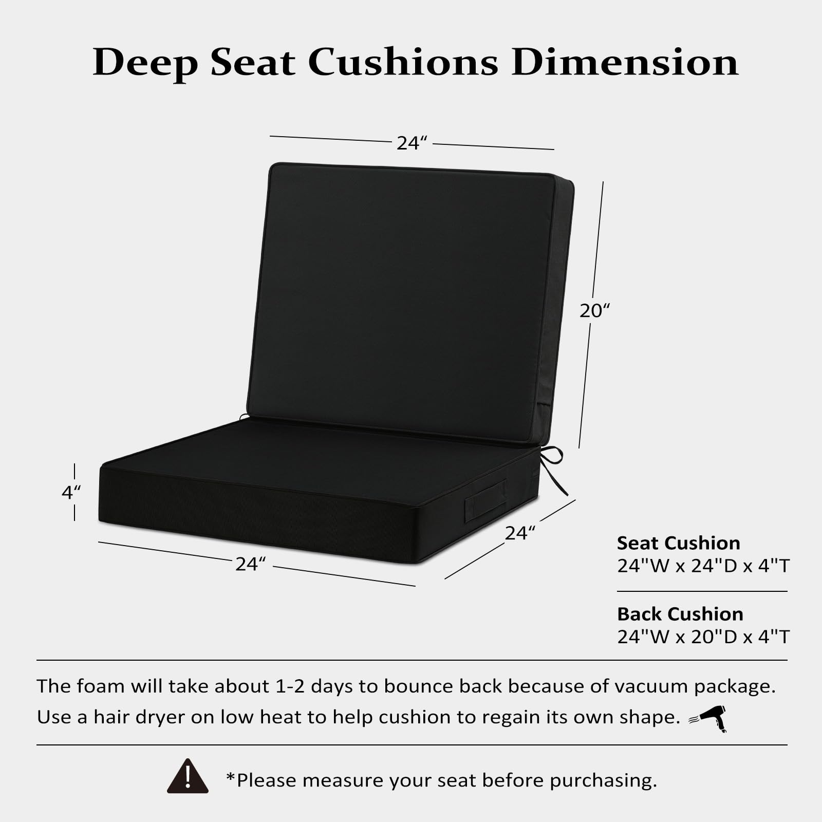 Cozyide cushion ties and wide handle for secure placement and easy carrying benefit