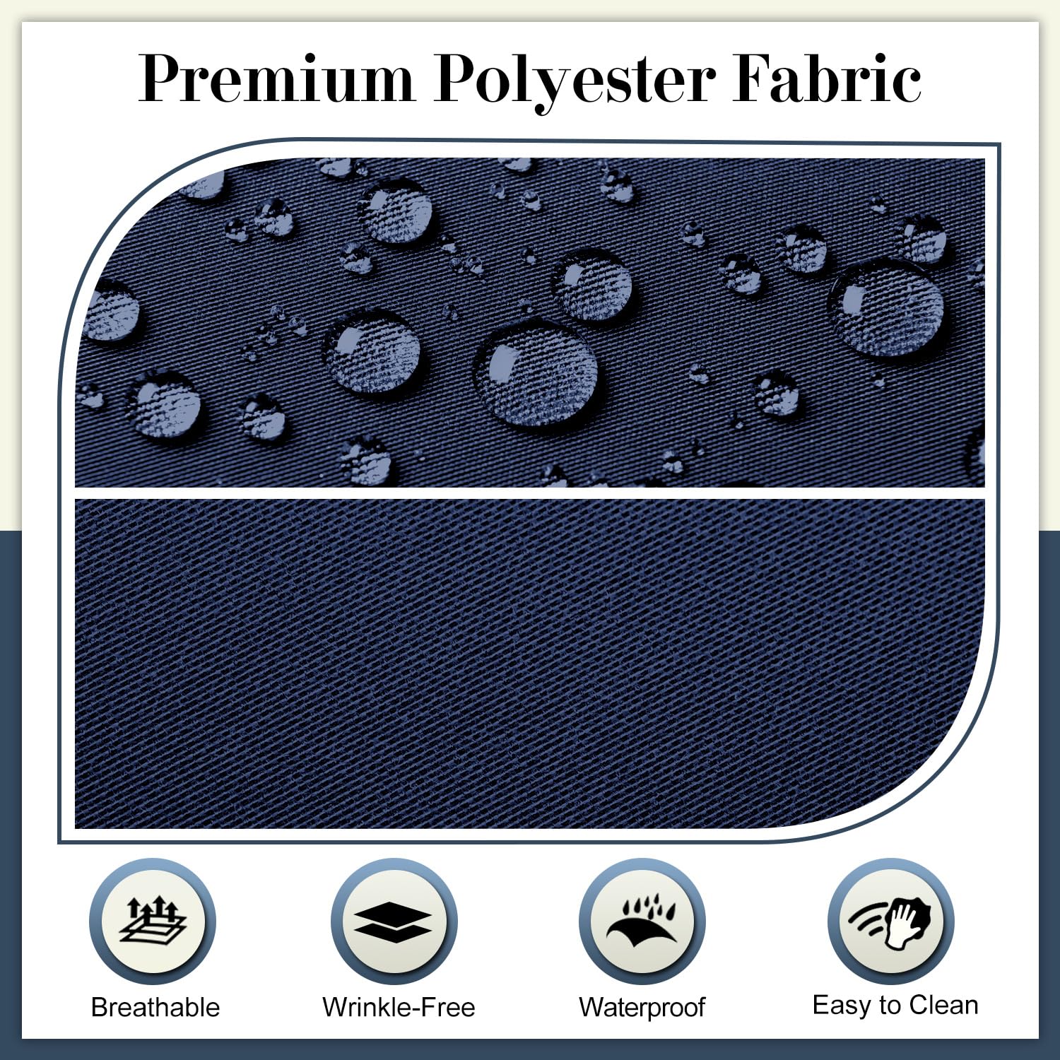 Cozyide water beading on cushion surface demonstrating waterproof benefit