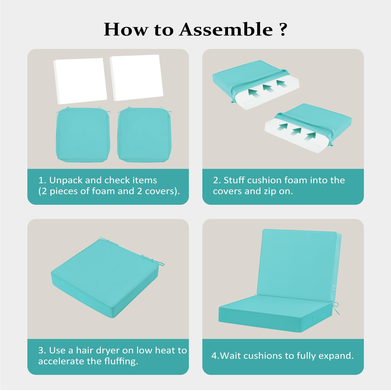 Cozyide hidden zipper and removable cover open for easy washing