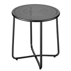 cozynest home front view black side table showing sleek design and outdoor-ready look
