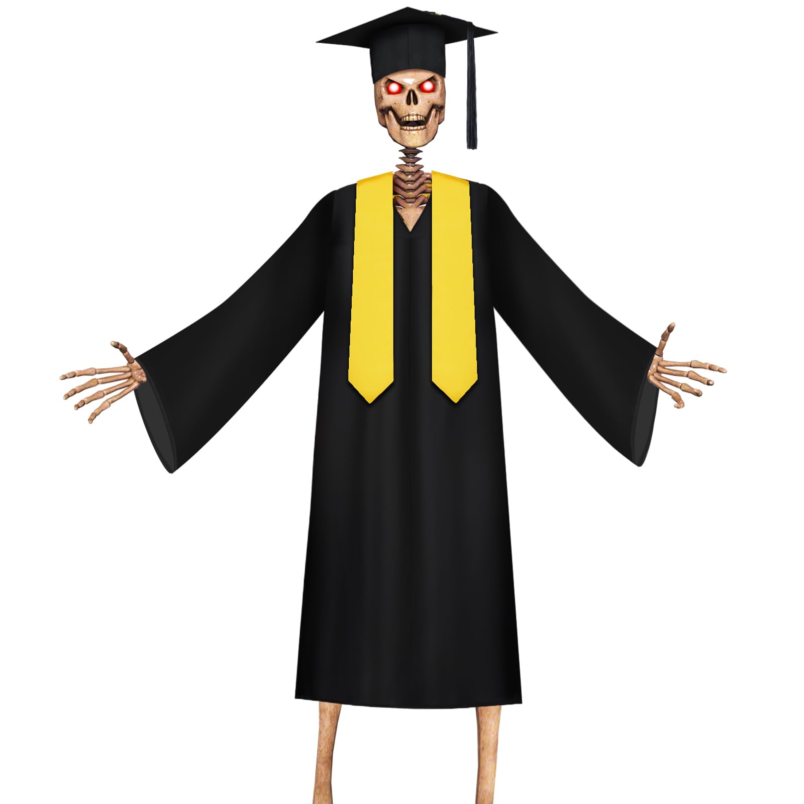 Cozypower front view of 12 ft graduation gown cap and stole showing complete outfit and curb appeal