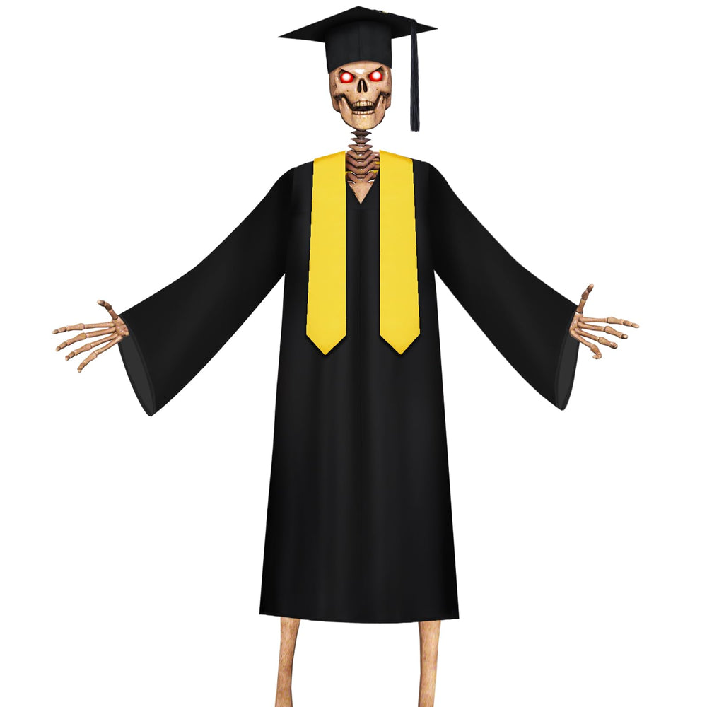 Cozypower front view of 12 ft graduation gown cap and stole showing complete outfit and curb appeal