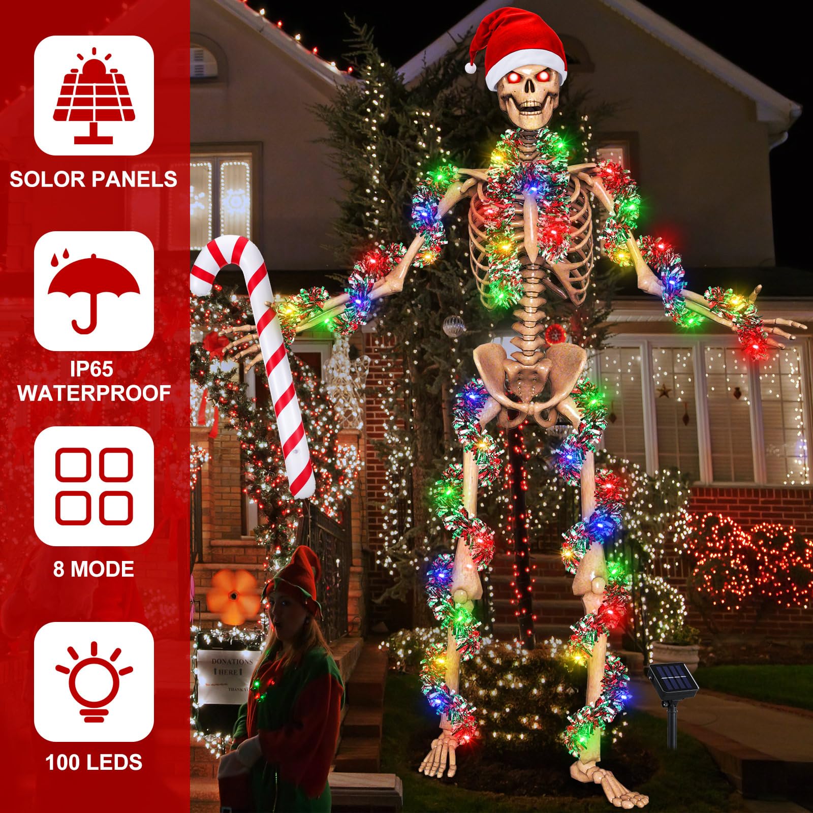 Cozypower inflatable candy cane 90cm emphasizing playful accent and easy placement