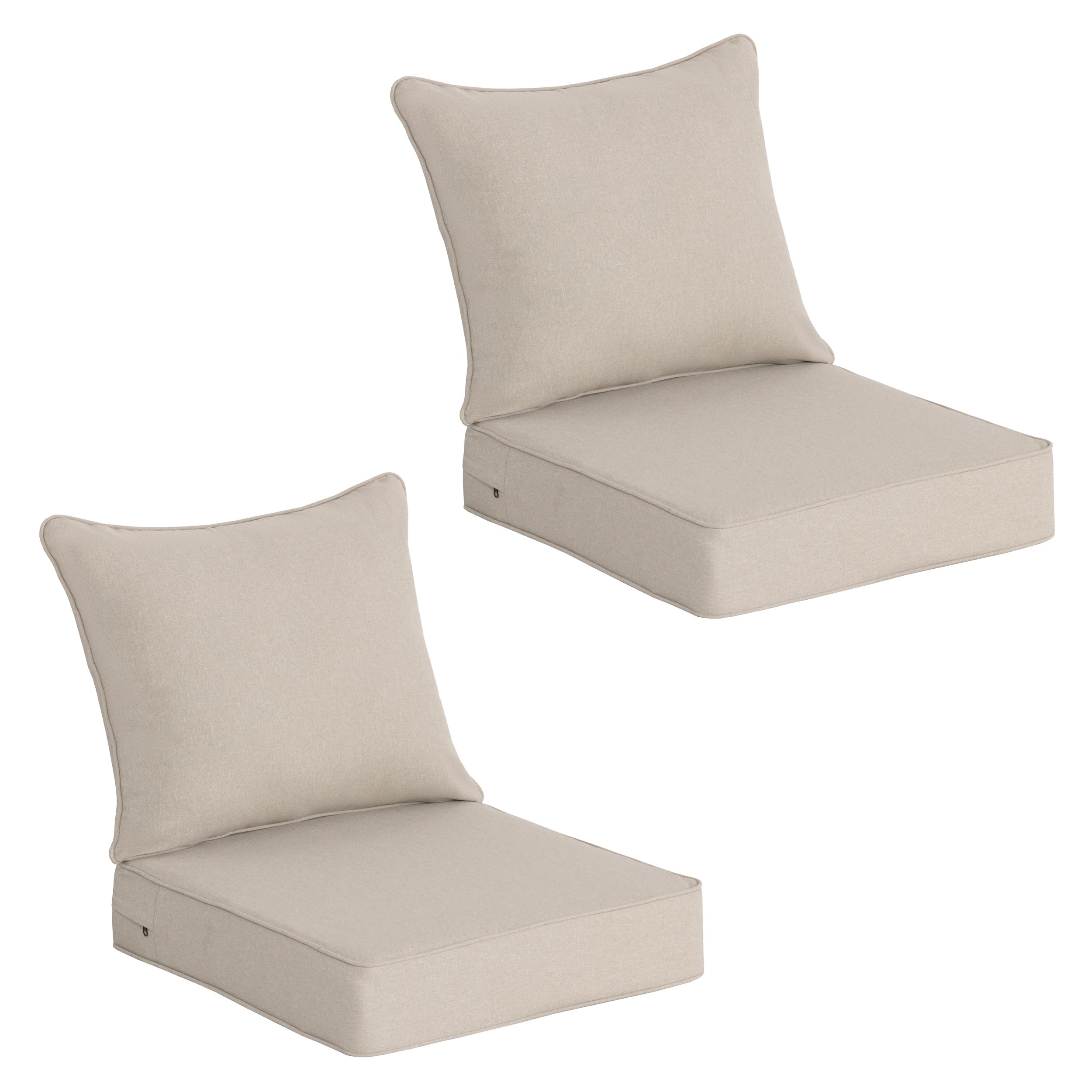 COZYVIDA front view of natural linen cushions showing clean design and curb appeal