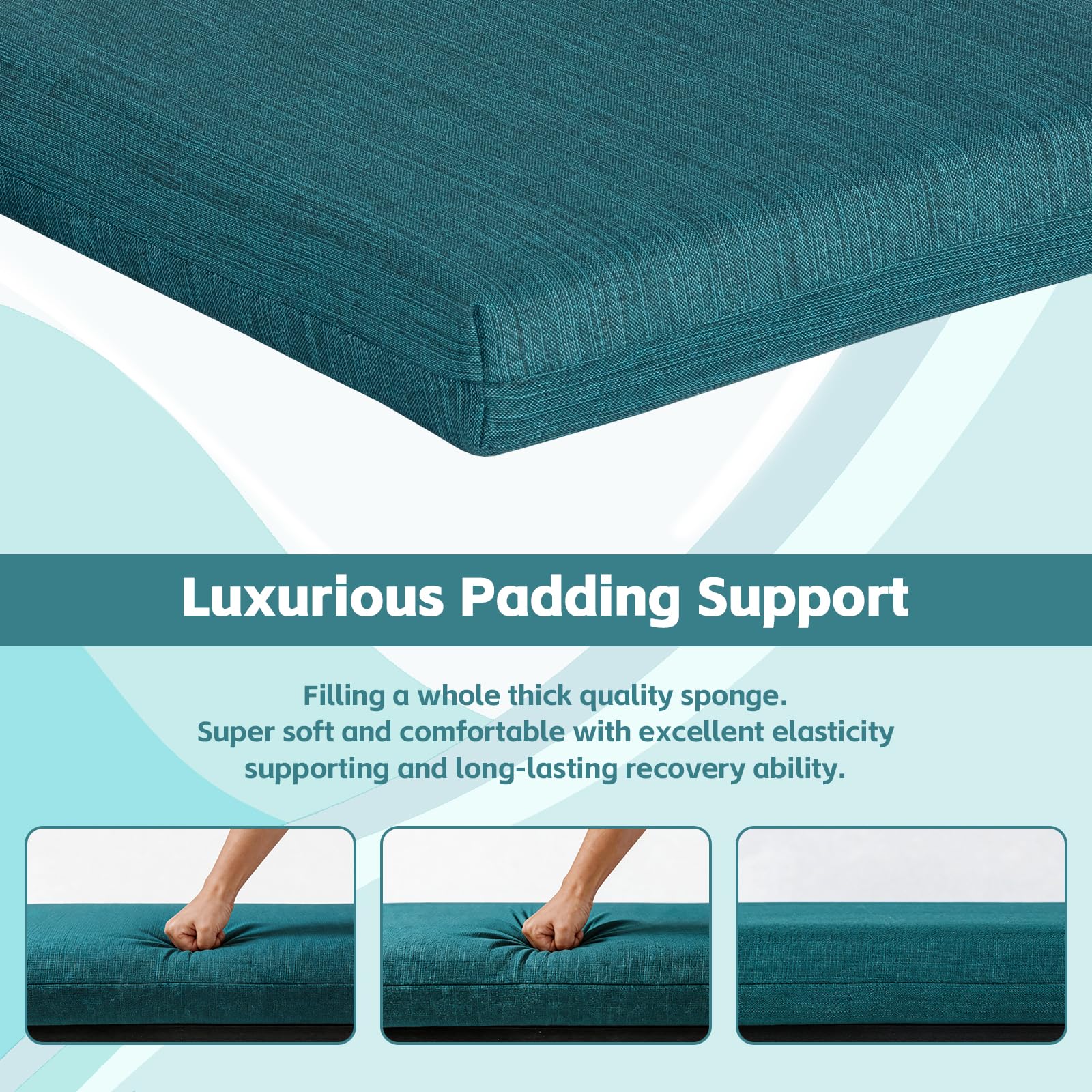 COZYVIDA cushion on dining chair demonstrating fit and added seating comfort