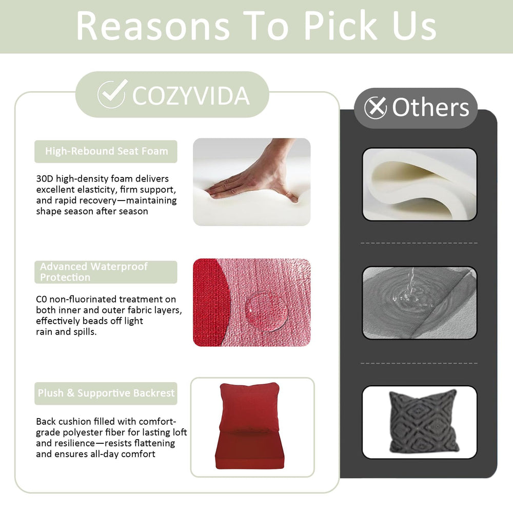 COZYVIDA hidden zipper detail on cushion cover for easy removal and cleaning