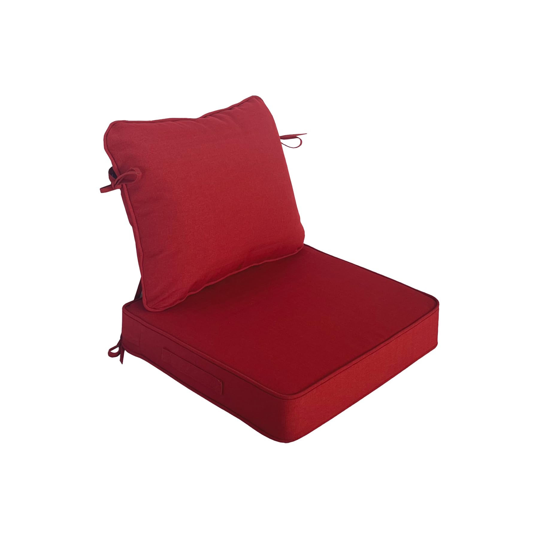 COZYVIDA front view of chili seat and back cushions showing neat fit and color