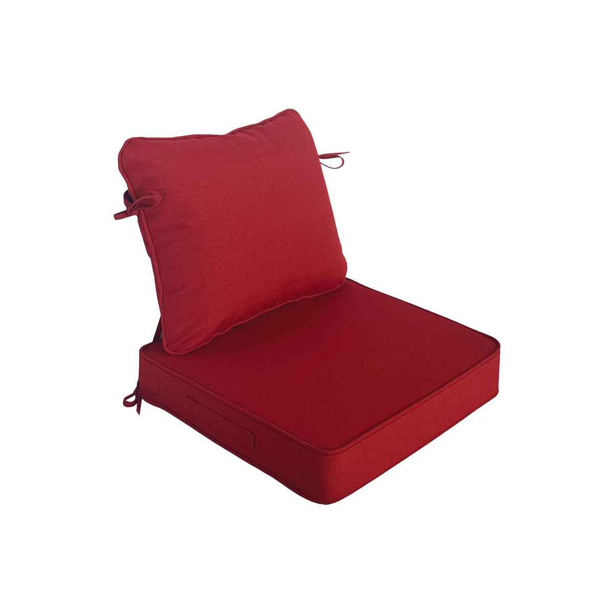 COZYVIDA front view of chili seat and back cushions showing neat fit and color