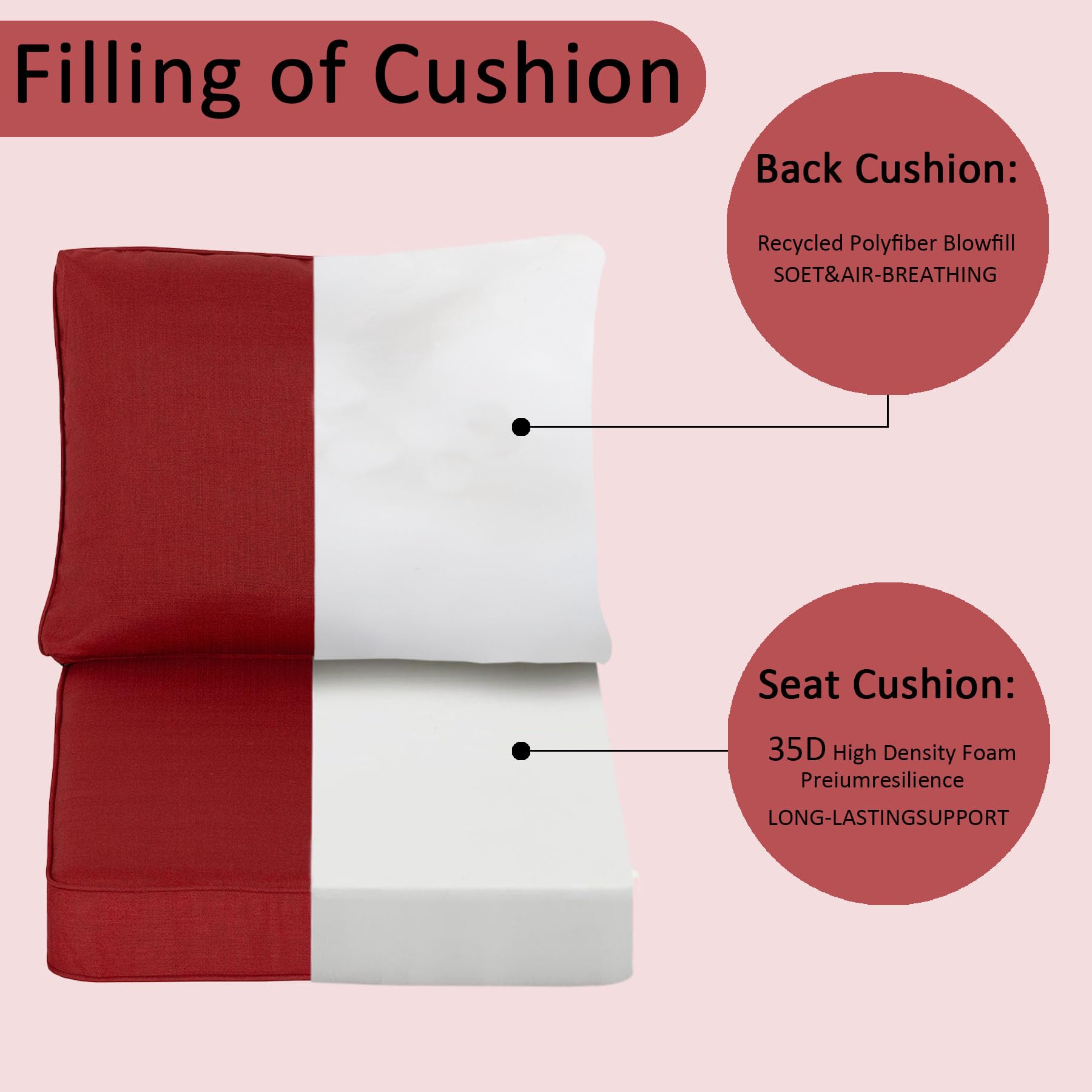 COZYVIDA cushion next to chair showing accurate size and scale