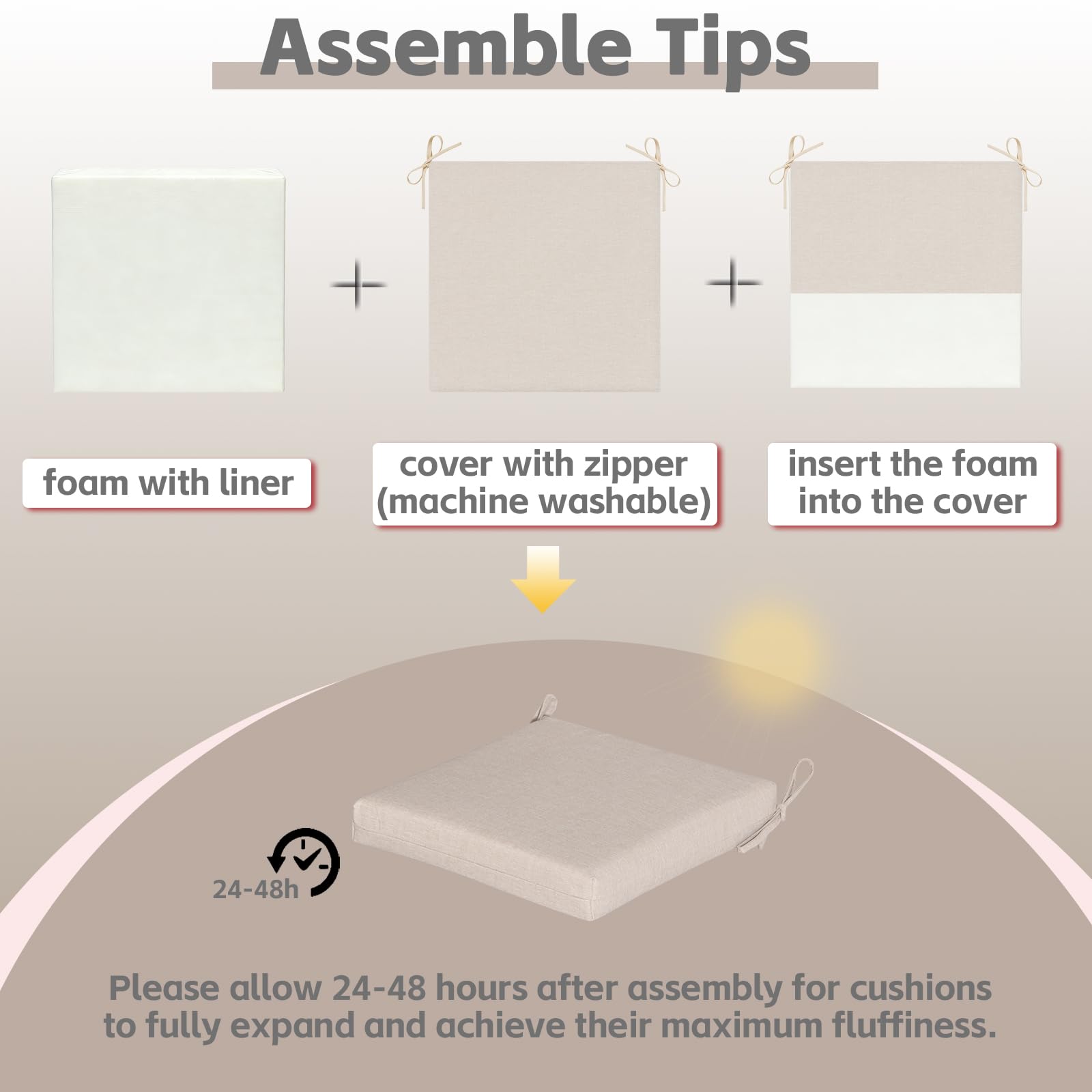 COZYVIDA vacuum-packed cushions unpacking step to reduce shipping damage
