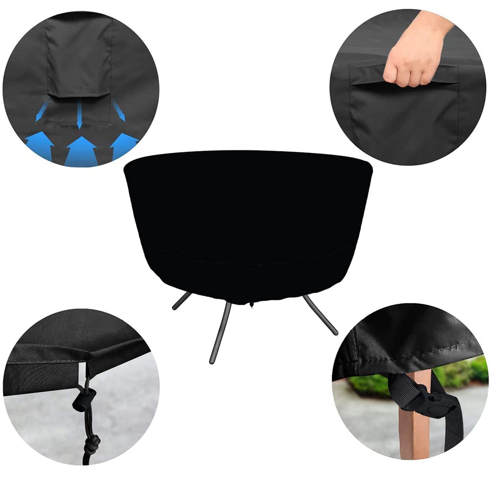 Cozzka covered table next to chairs showing correct size fit