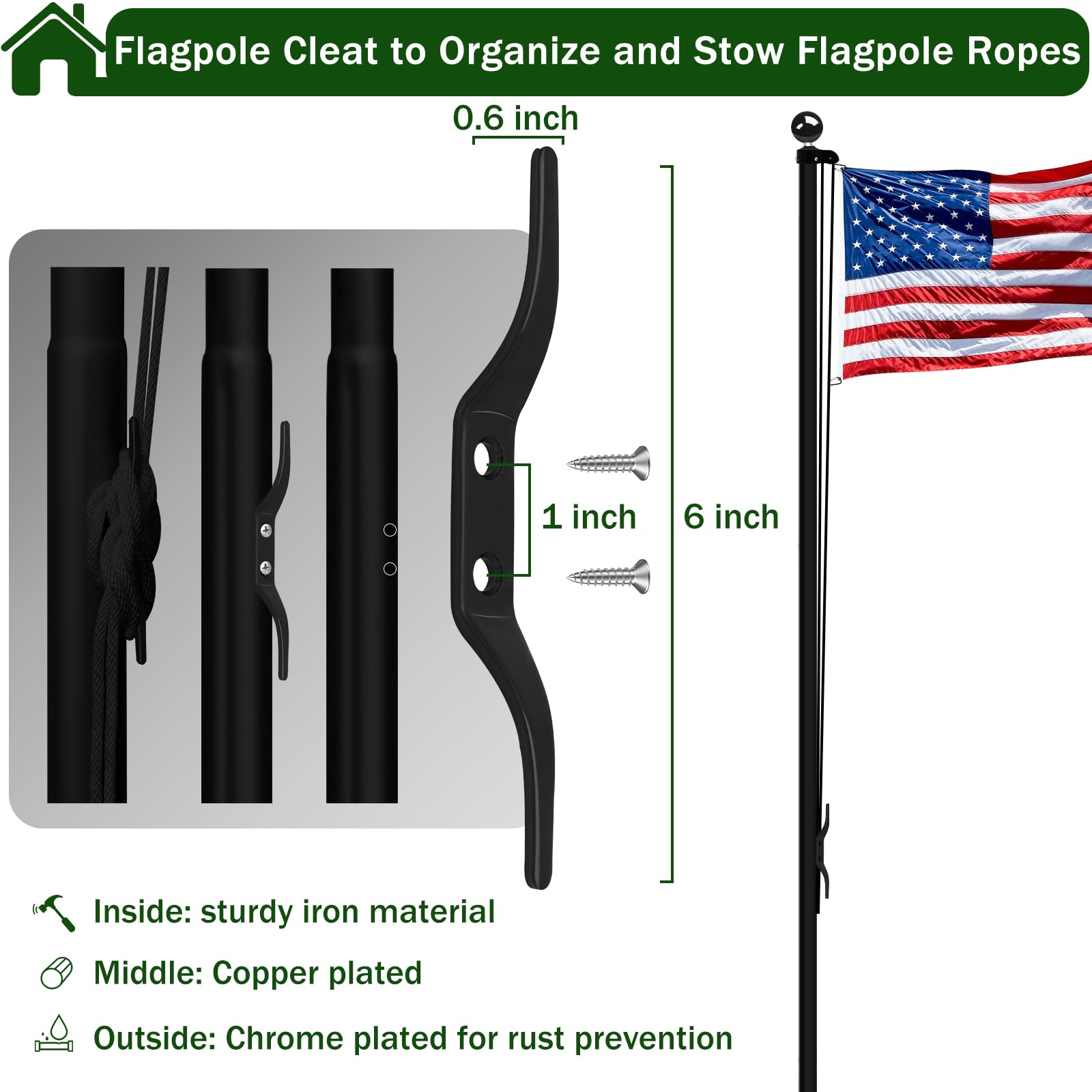 CQ Garden complete kit displayed on a flagpole demonstrating professional-ready convenience