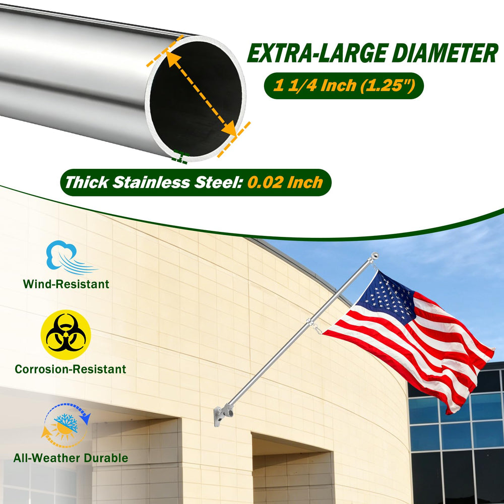 CQ Garden close-up of 1.25-inch stainless steel pole showcasing strength and rust resistance