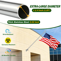 CQ Garden close-up of 1.25-inch stainless steel pole showcasing strength and rust resistance