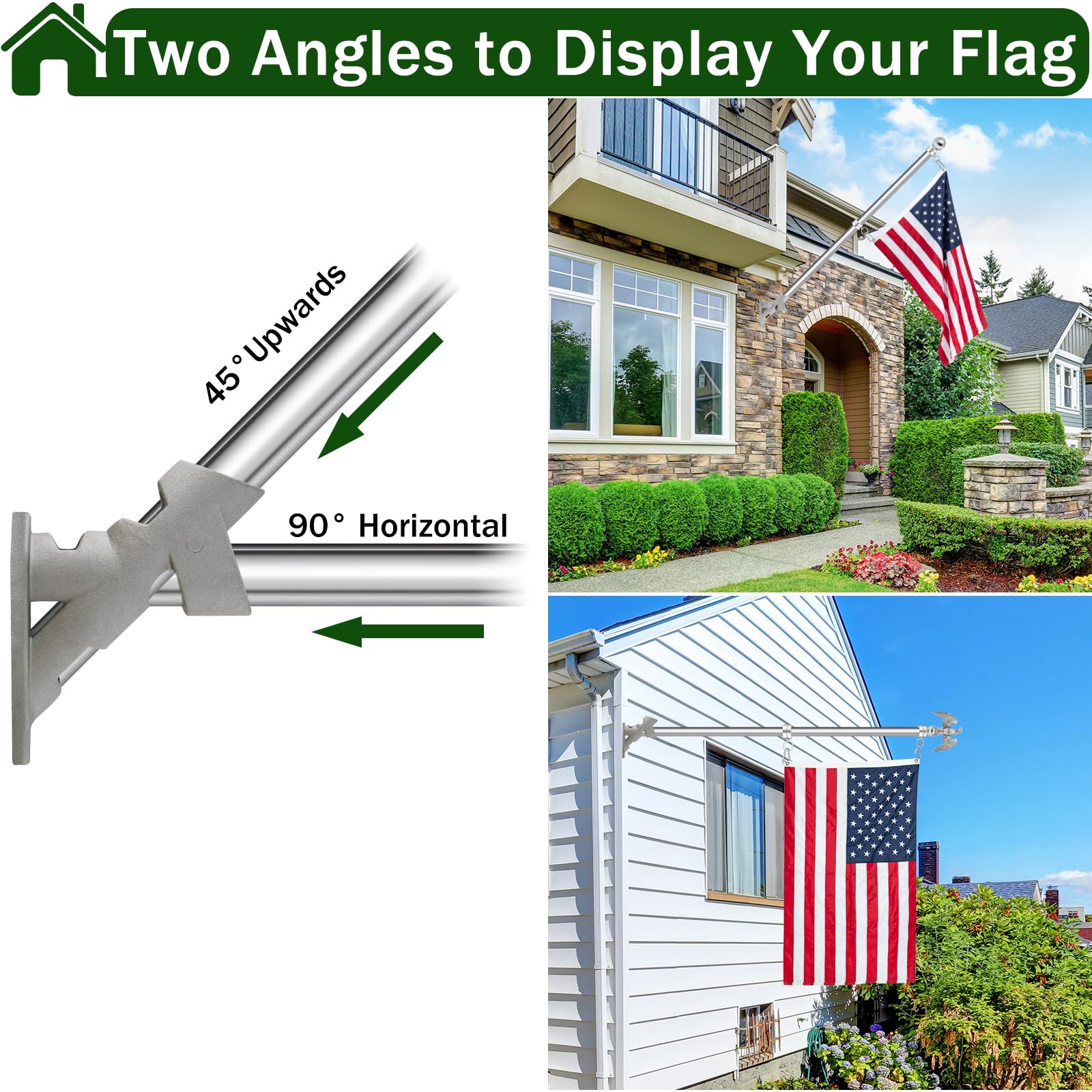 CQ Garden embroidered US flag detail highlighting dense stitching and fade resistance