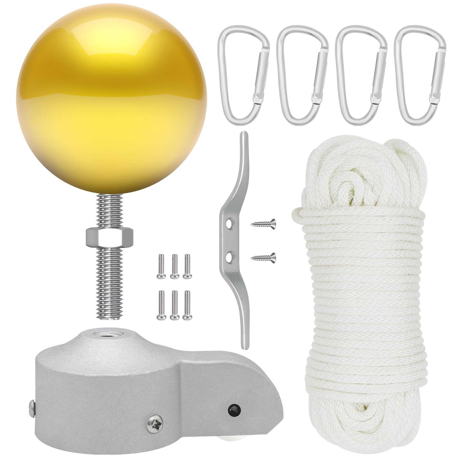 CQ Garden kit components front view showing gold finish and complete hardware