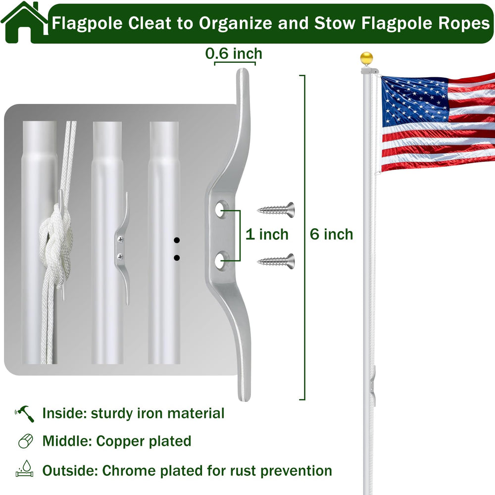 CQ Garden complete kit installed on a flagpole showing neat appearance and reliable function