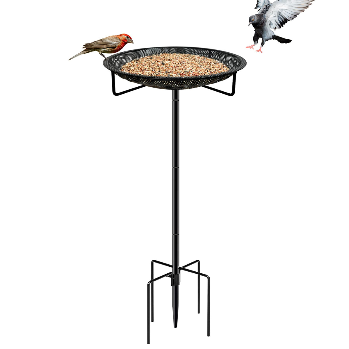 CQAIRIOU front view of feeder tray showing durable design and bird-friendly platform