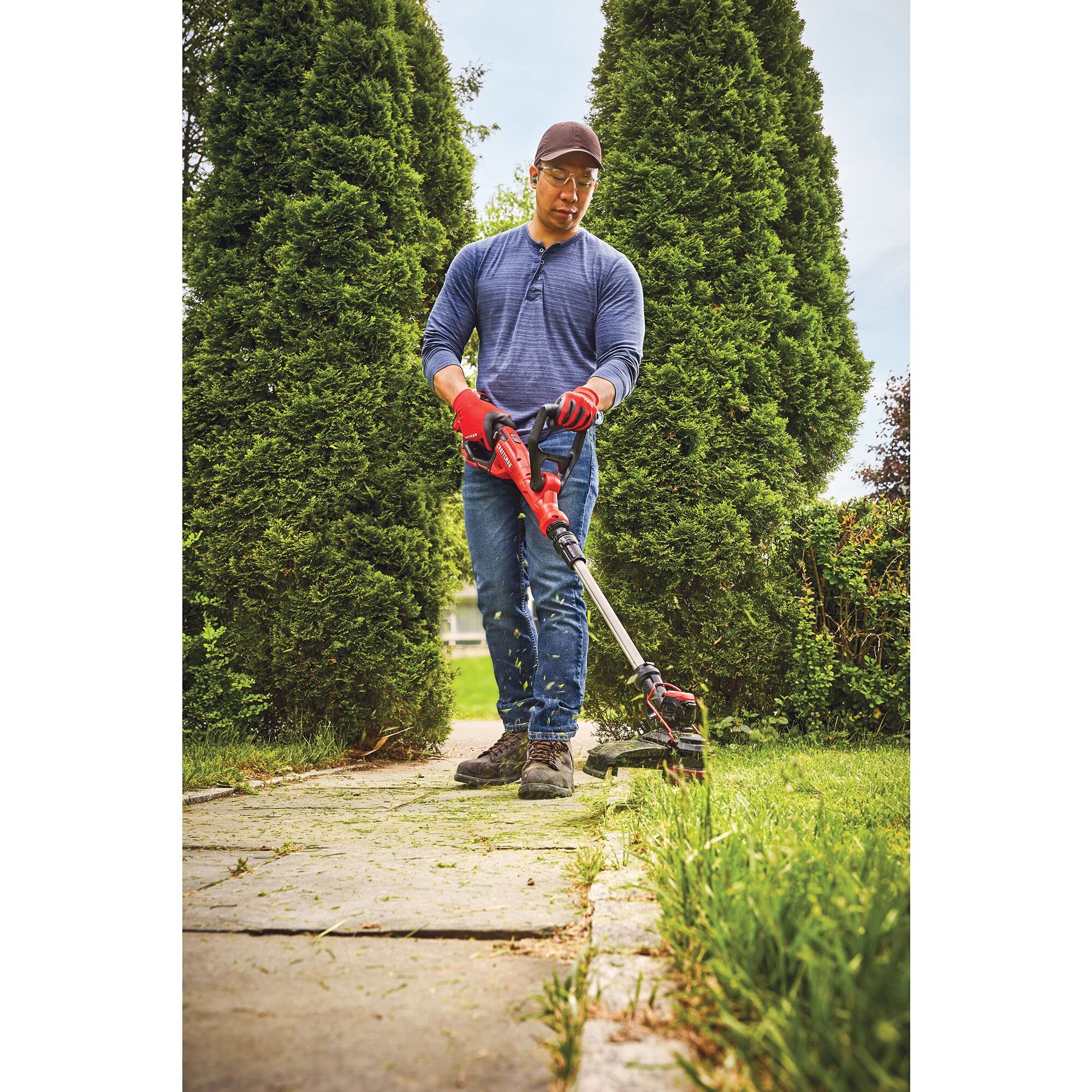 CRAFTSMAN automatic line advance demonstration reducing interruptions while cutting