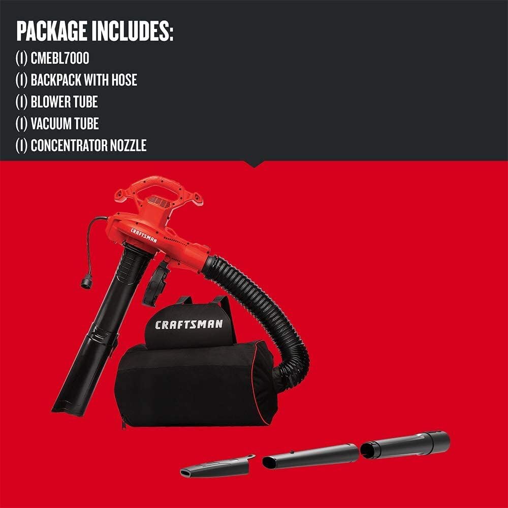 CRAFTSMAN backpack bag with padded straps for comfortable debris carrying