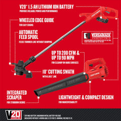 CRAFTSMAN blower nozzle with scraper clearing stuck debris effectively