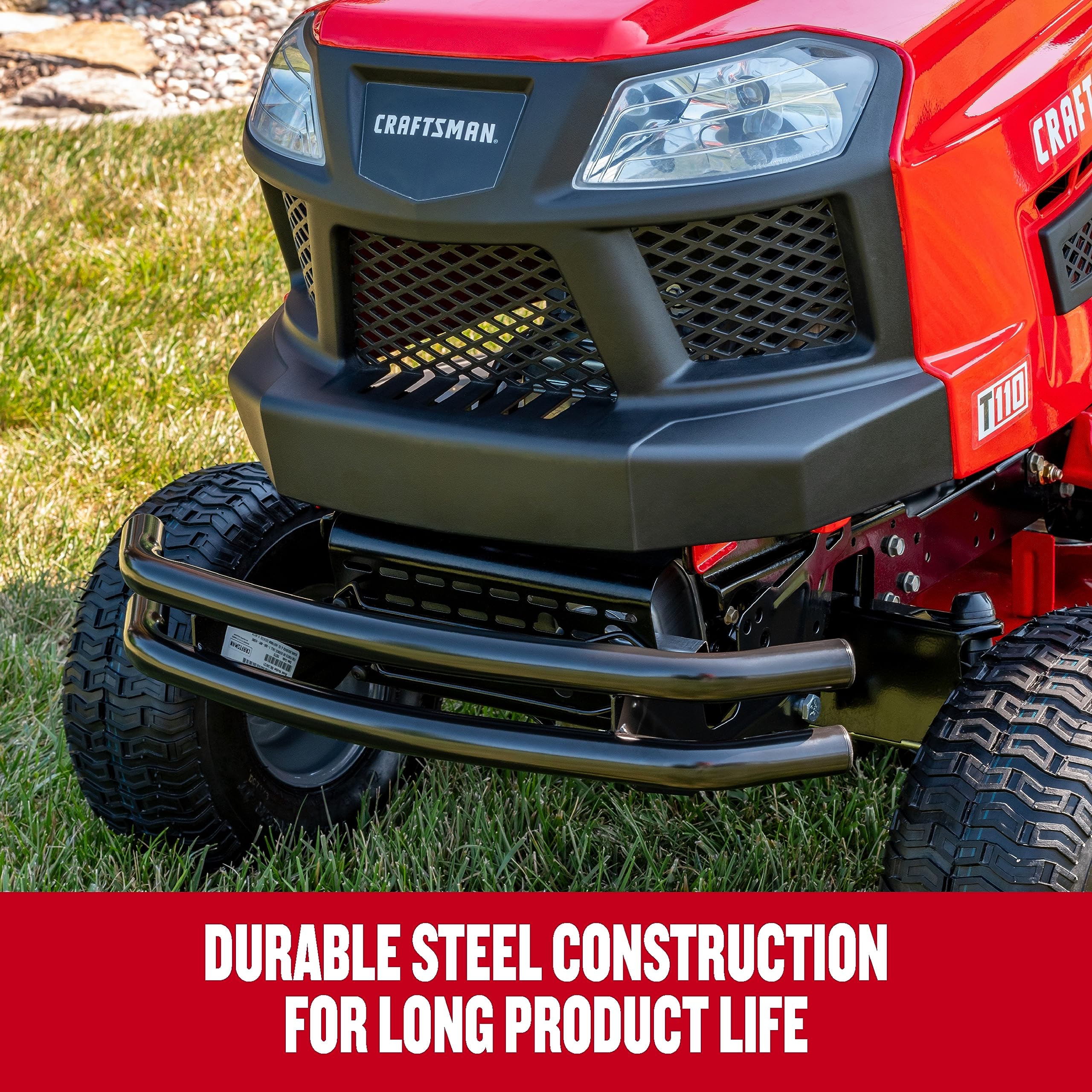 Craftsman bumper access lever lowered for easy hood access and convenient maintenance