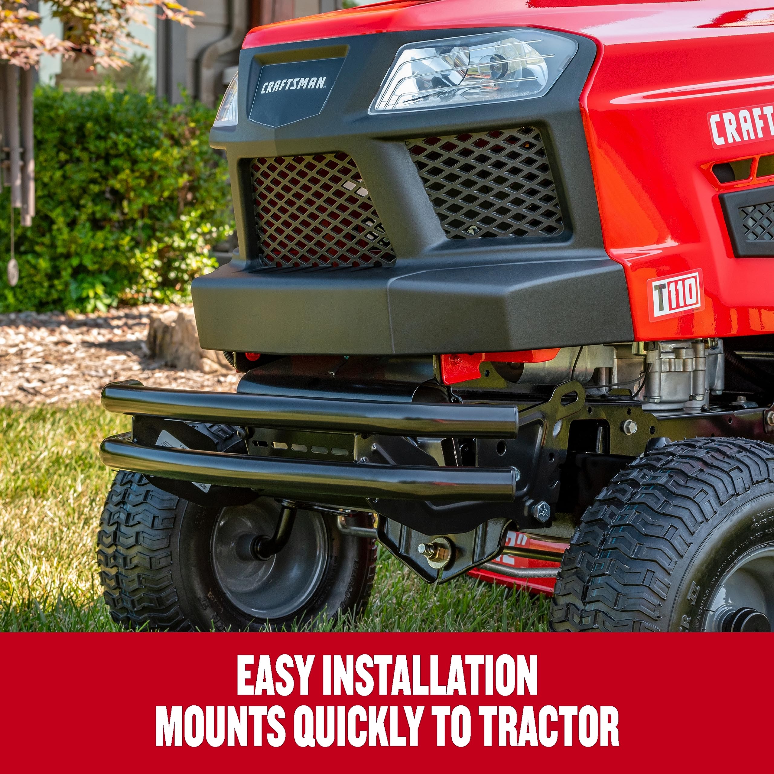 Craftsman bumper shielding headlights to prevent damage while working near obstacles