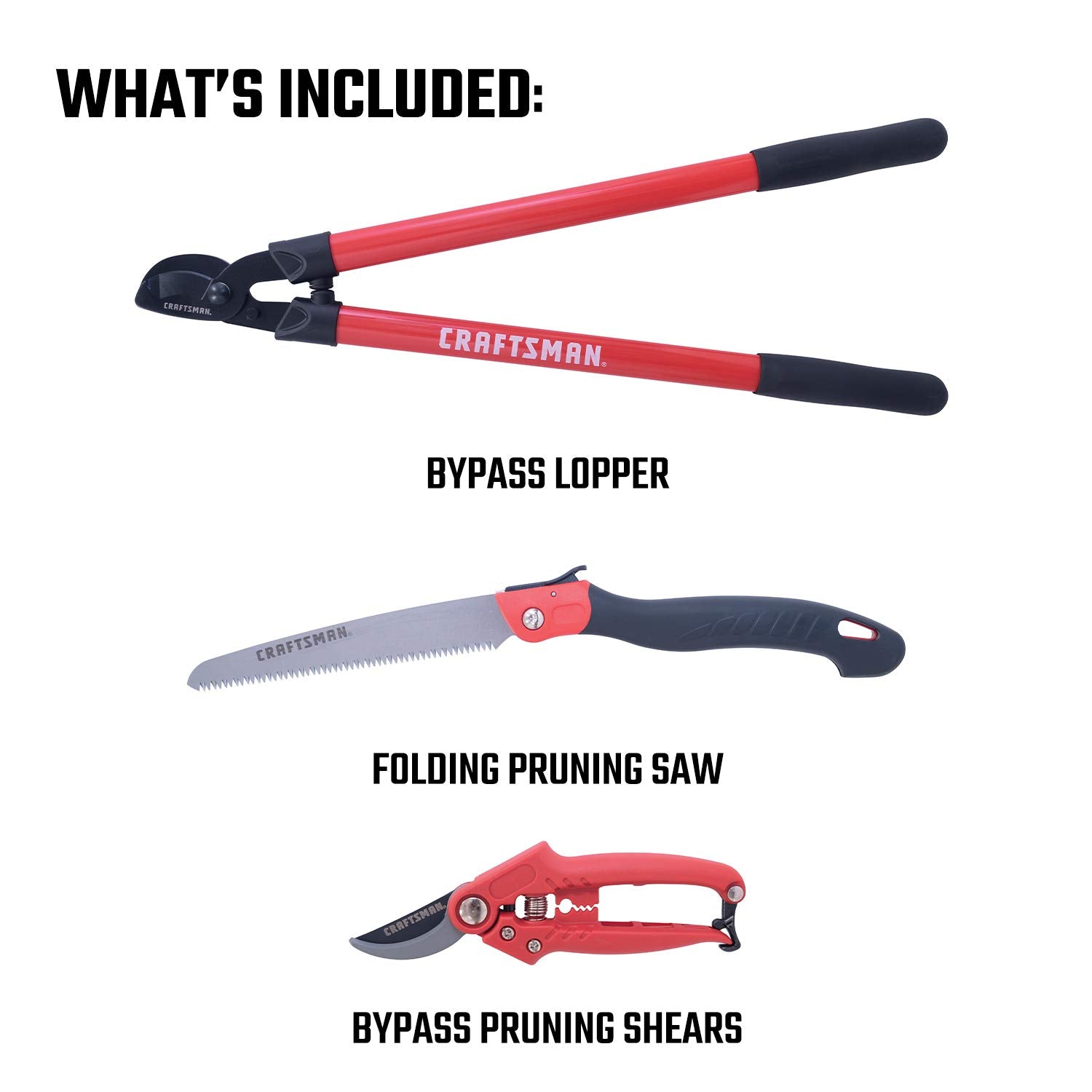 CRAFTSMAN bypass pruner blade close-up showing carbon steel and clean cutting benefit