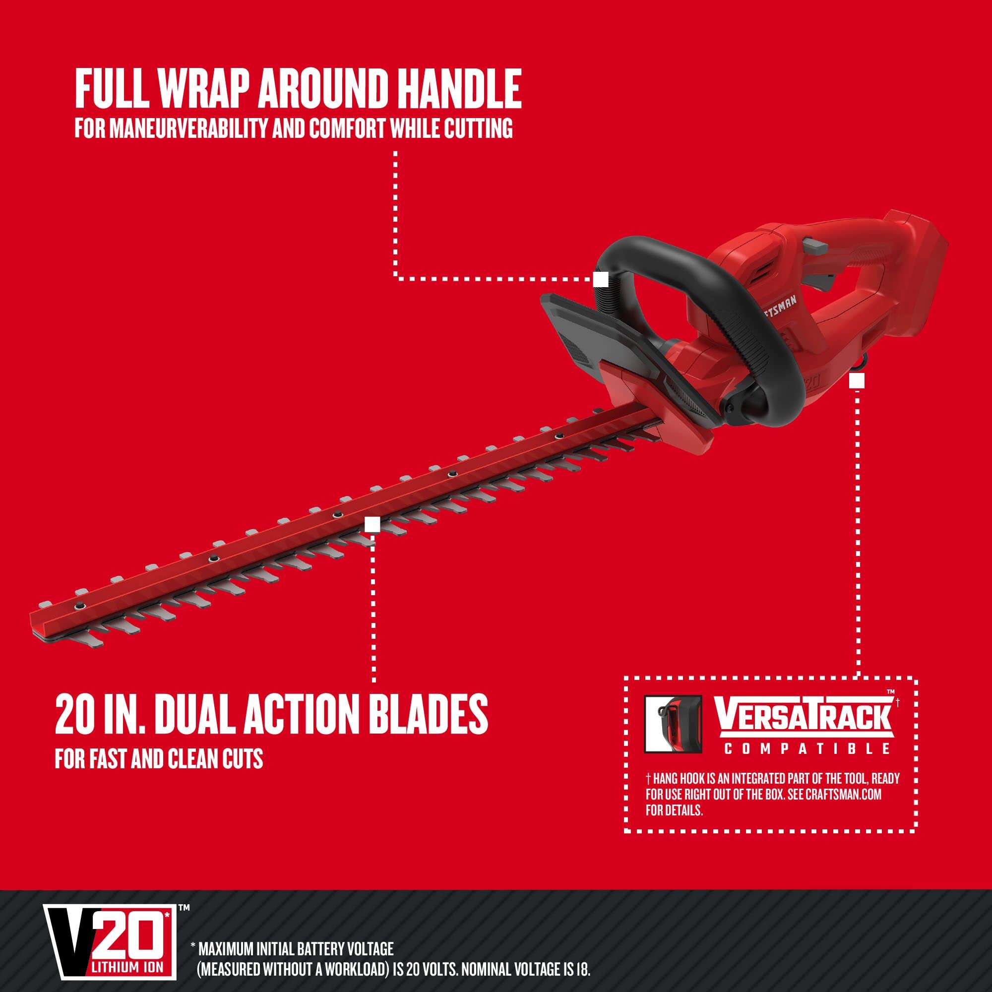 CRAFTSMAN close-up of dual-action blades for smoother, low-vibration cuts