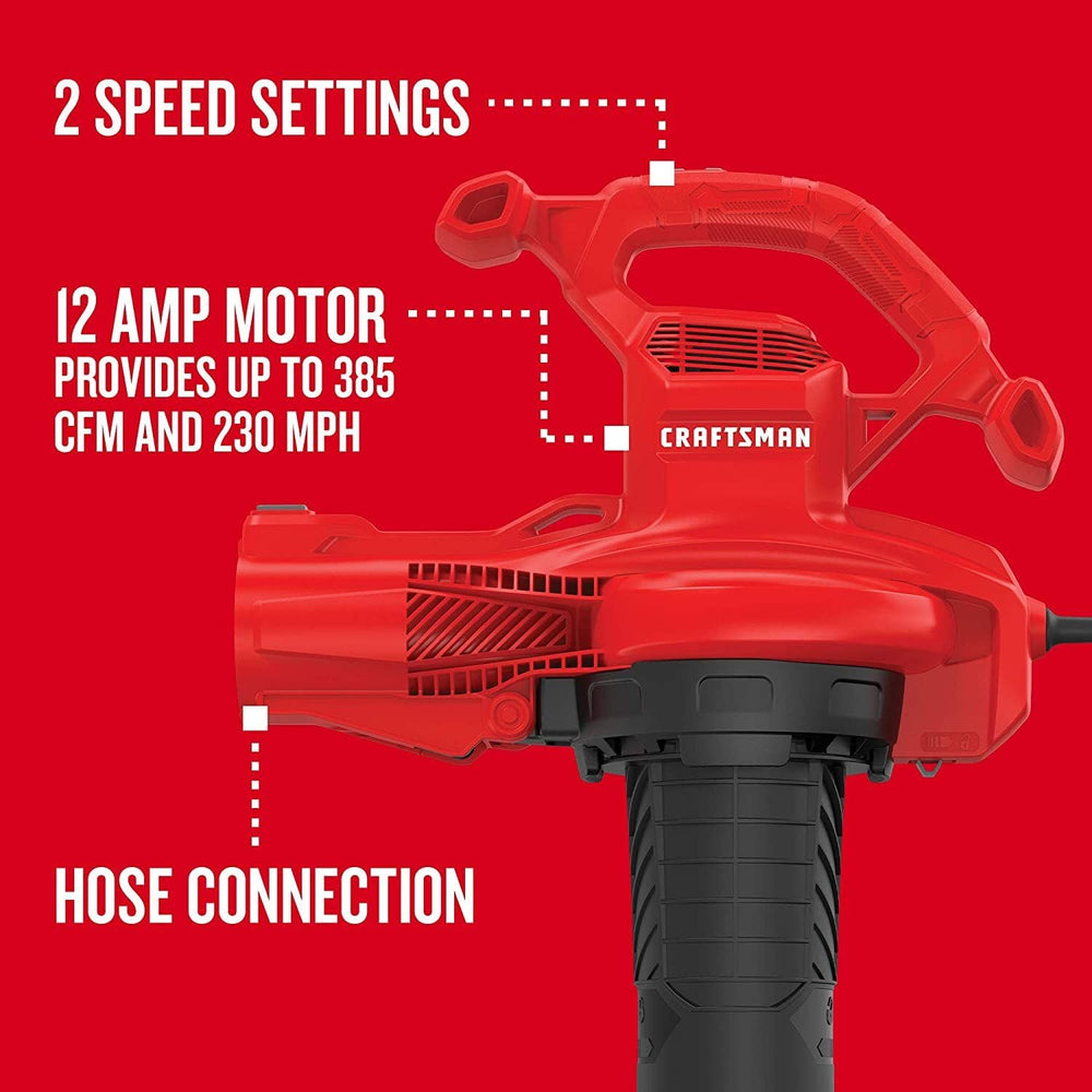 CRAFTSMAN in-use blowing leaves off a driveway for faster cleanup