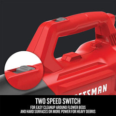 CRAFTSMAN handle and 2-speed switch for easy control and comfort