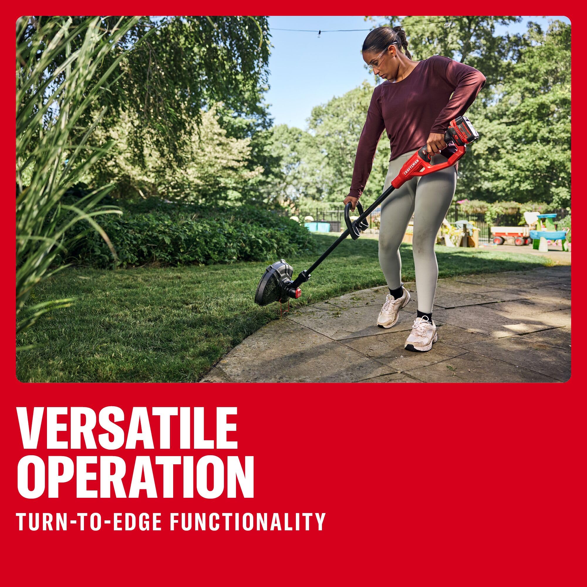 CRAFTSMAN converted to edge mode demonstrating clean sidewalk edging