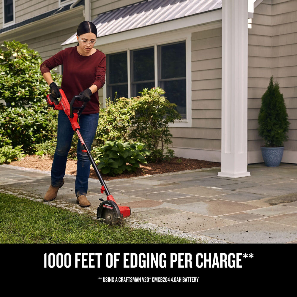 CRAFTSMAN edger metal cutting blade closeup for clean, durable edges