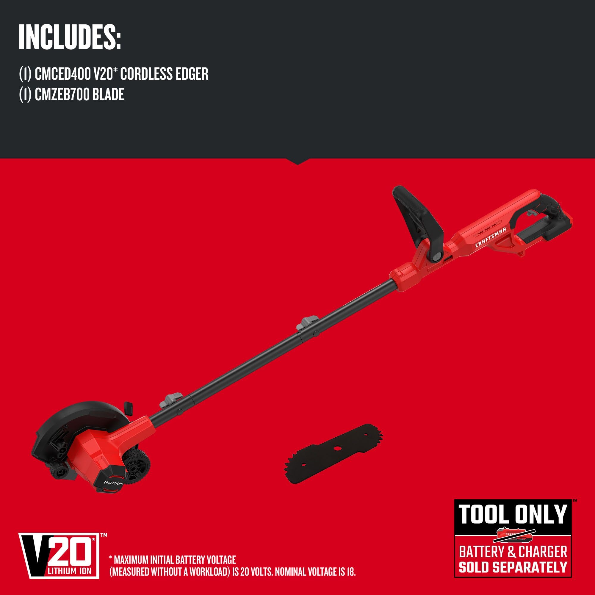 CRAFTSMAN edger handle detail with pivot feature for improved user comfort