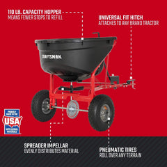 CRAFTSMAN top view of poly hopper open for easy filling and fewer refills